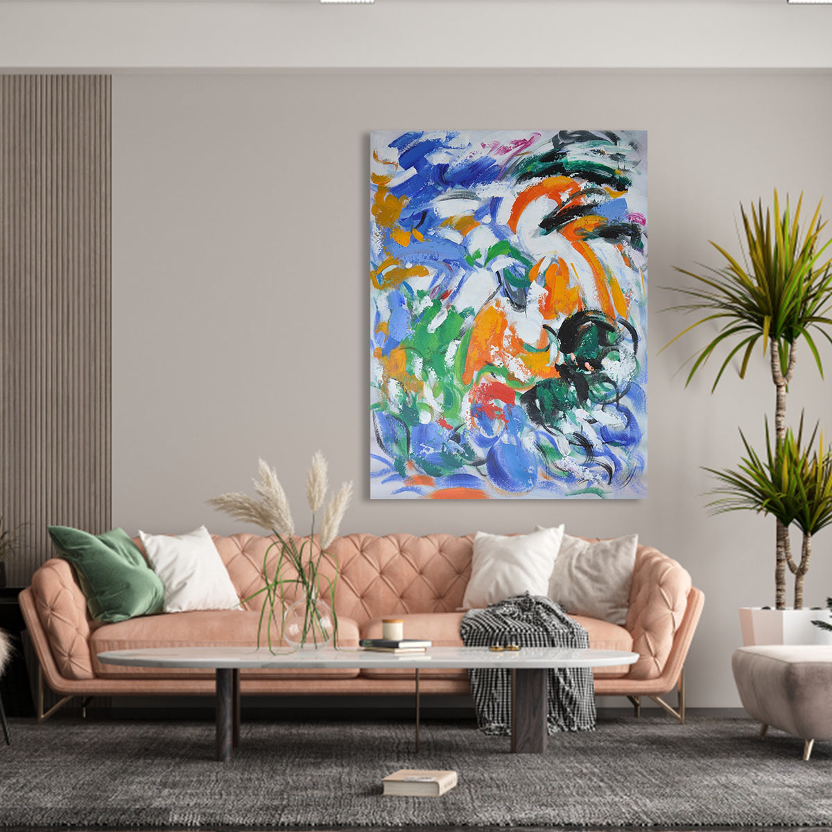 Vibrant Abstract Oil Painting for Inspiring Home Decor