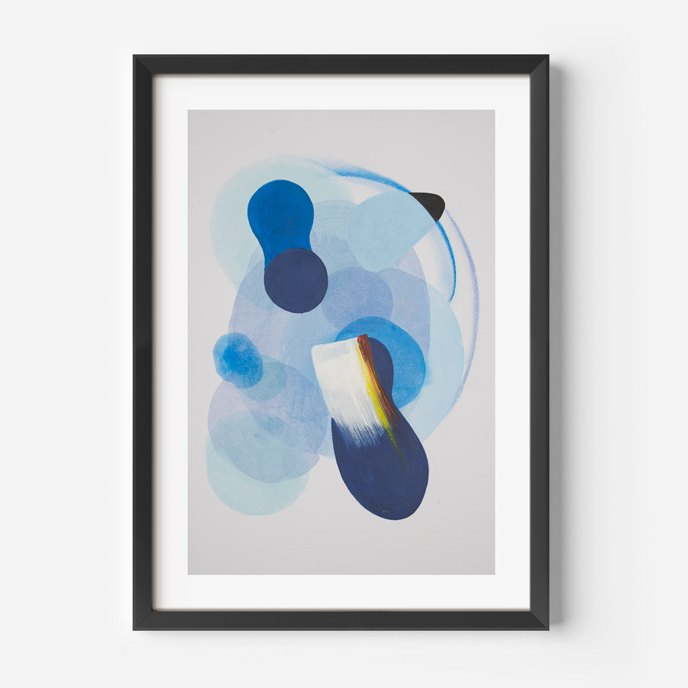 Contemporary Blue Abstract Oil Painting for Modern Home Décor