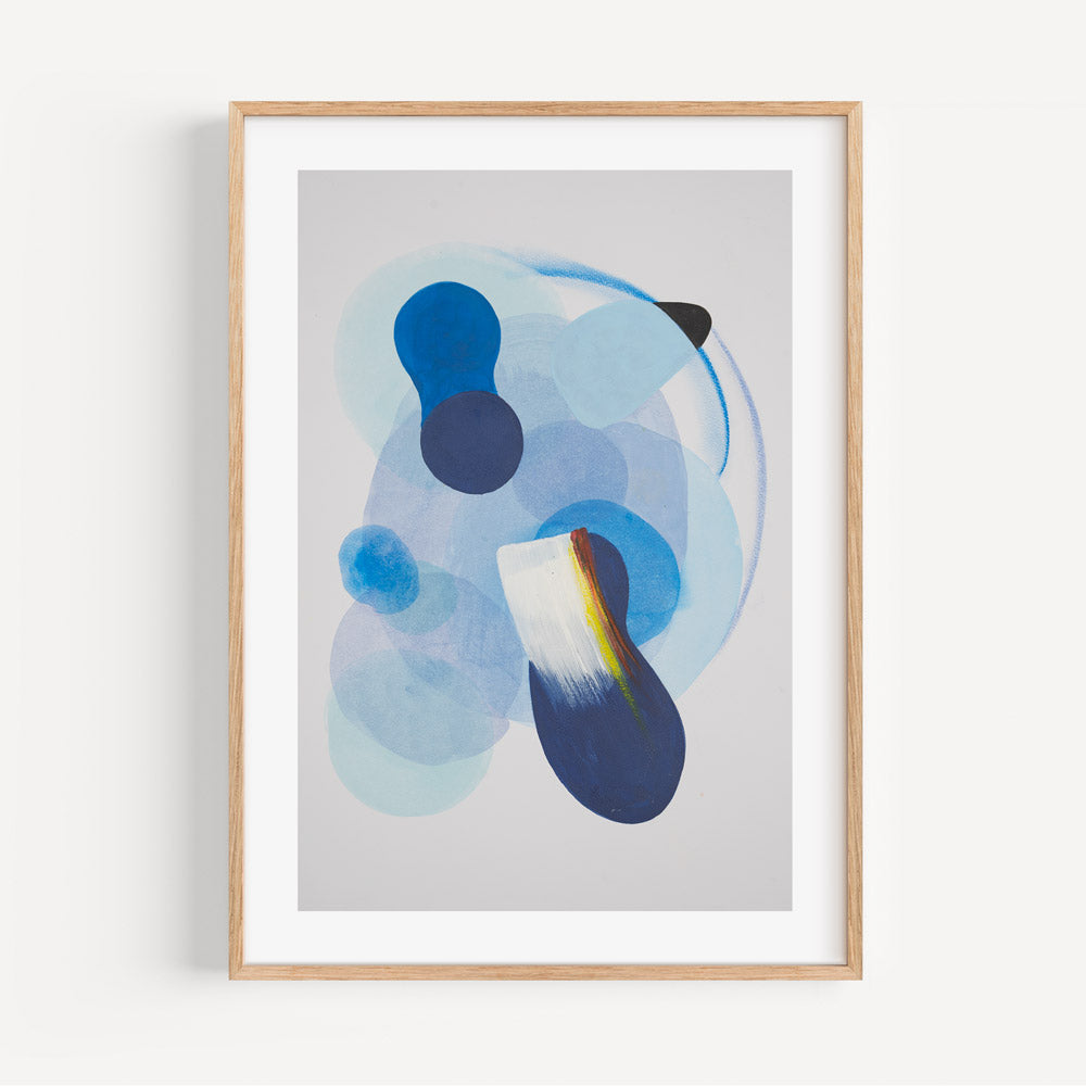 Contemporary Blue Abstract Oil Painting for Modern Home Décor