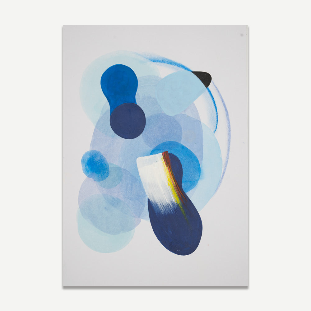 Contemporary Blue Abstract Oil Painting for Modern Home Décor