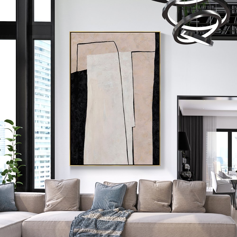 Contemporary Abstract Oil Painting of Highrise Architecture