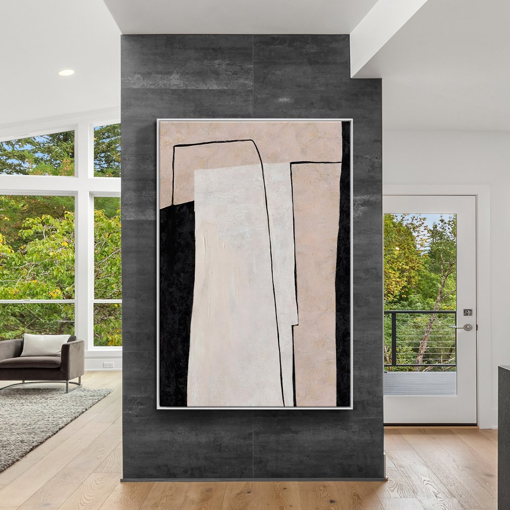 Contemporary Abstract Oil Painting of Highrise Architecture