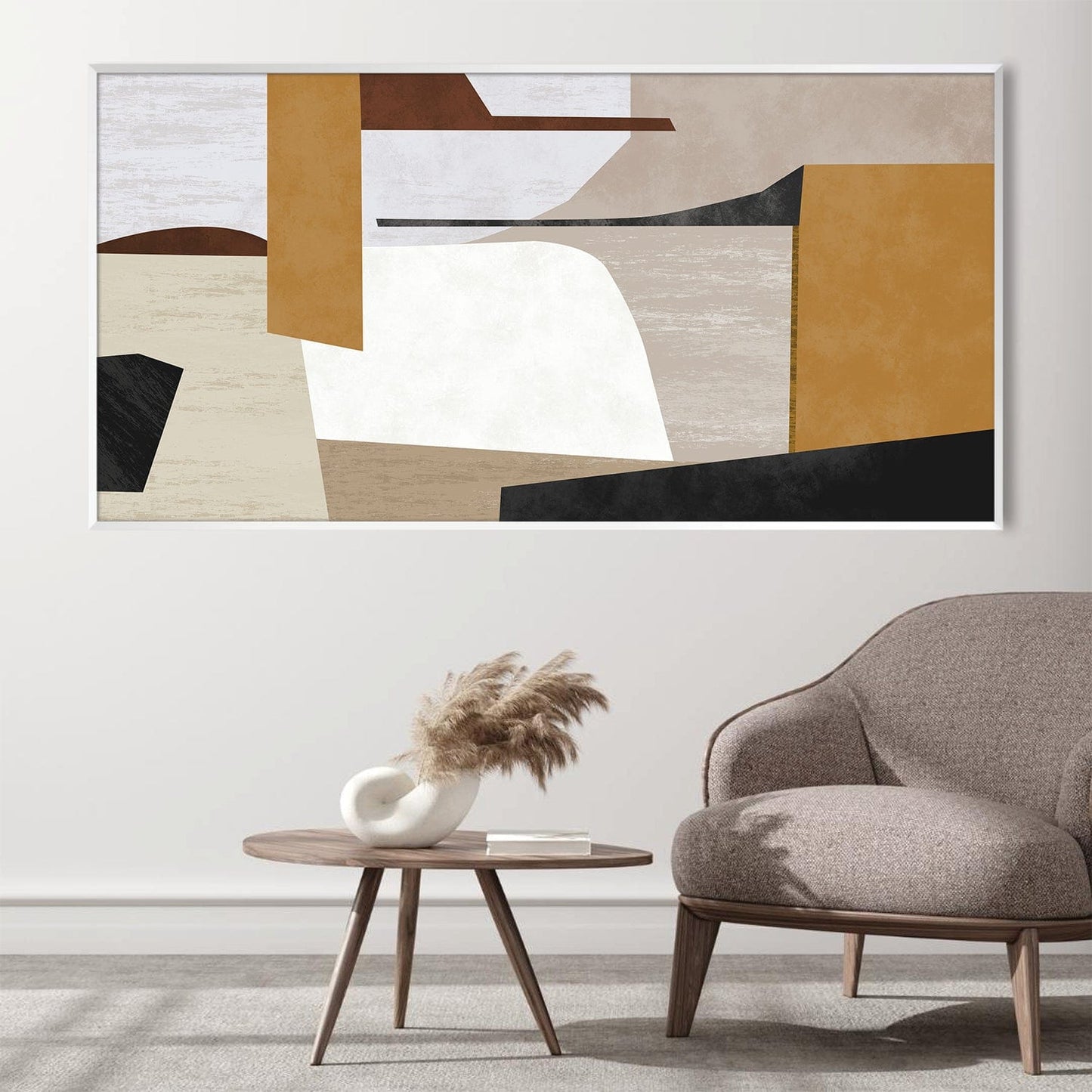 Abstract Earth Tones Oil Painting for Modern Home Decor