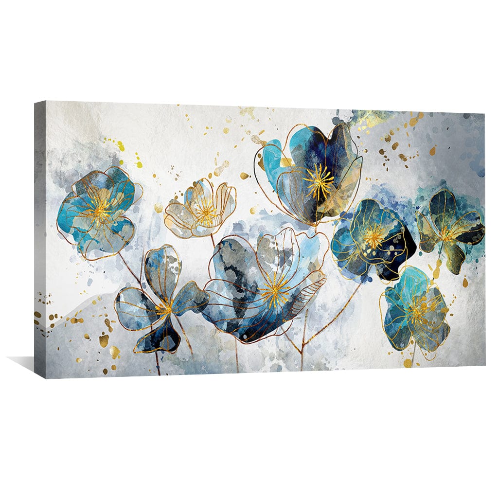 Elegant Blue Floral Oil Painting for Contemporary Home Decor