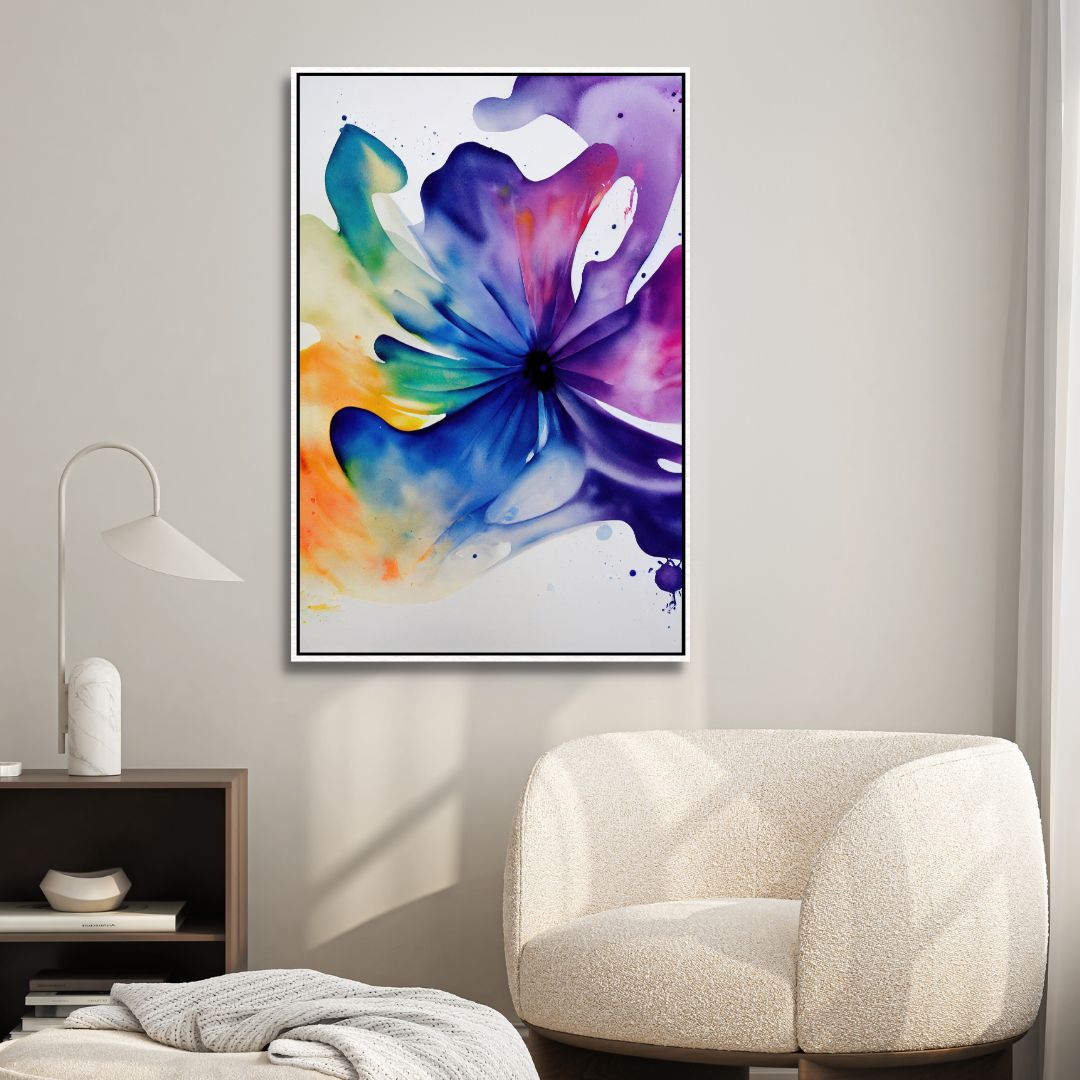 Vibrant Abstract Floral Oil Painting for Home Decor