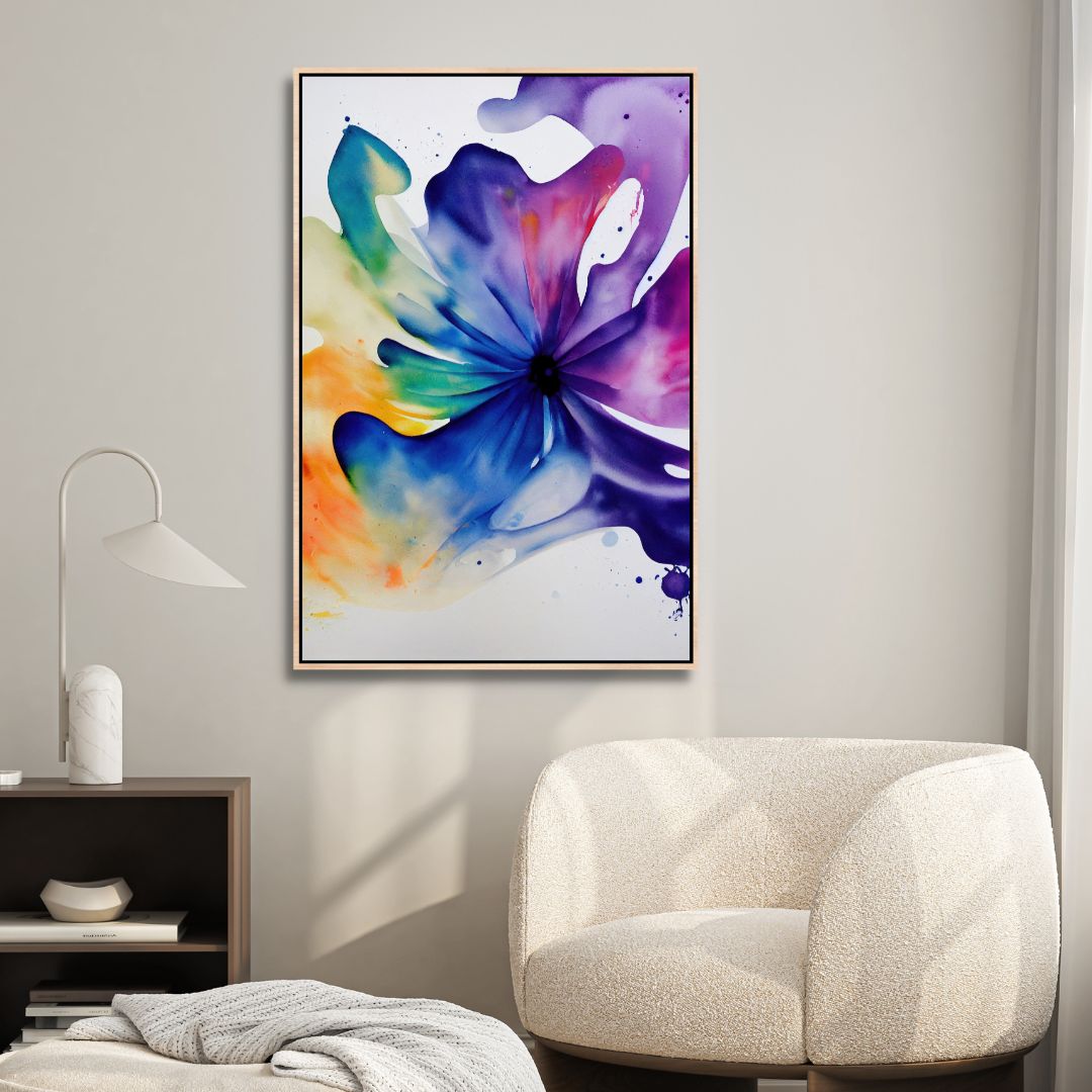 Vibrant Abstract Floral Oil Painting for Home Decor