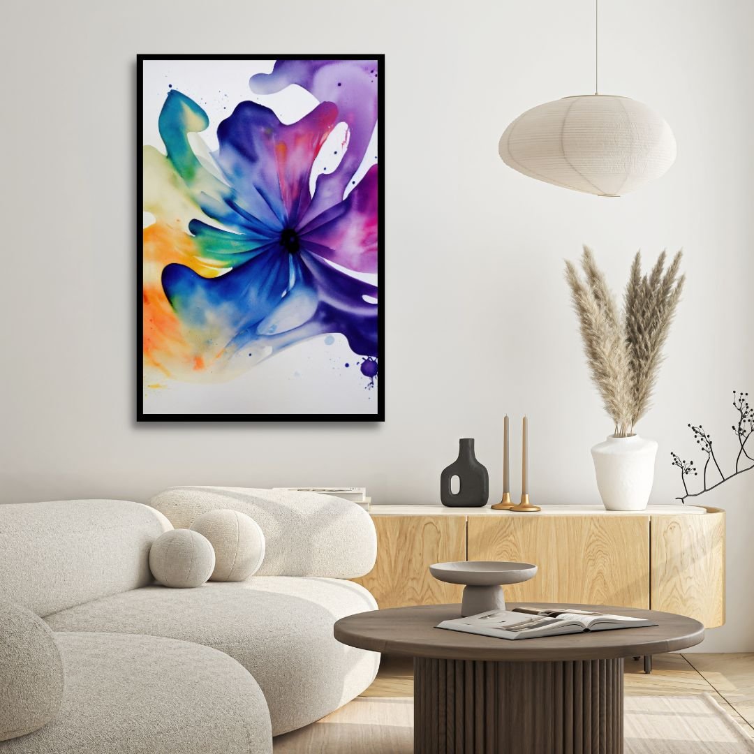 Vibrant Abstract Floral Oil Painting for Home Decor