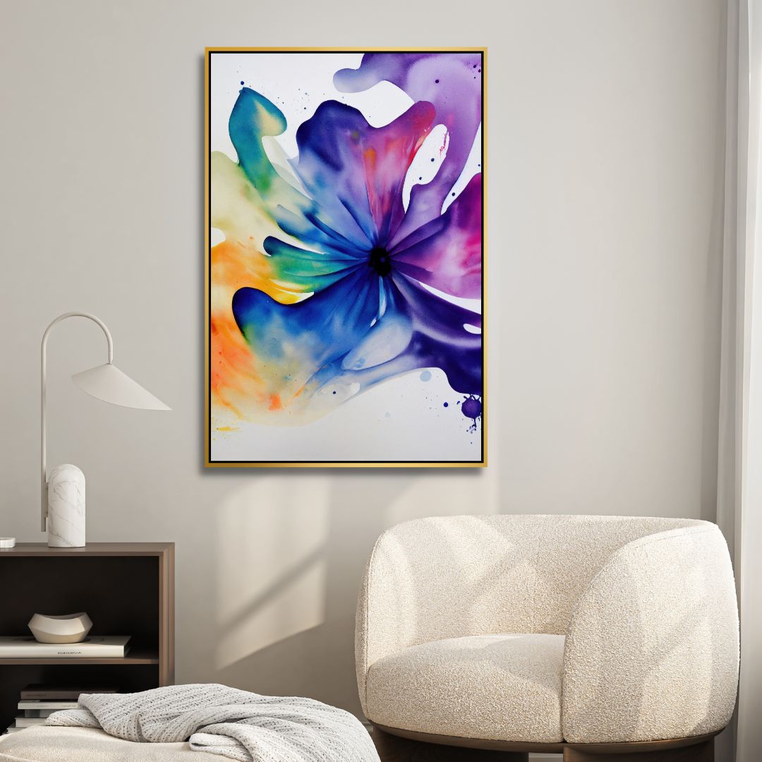 Vibrant Abstract Floral Oil Painting for Home Decor