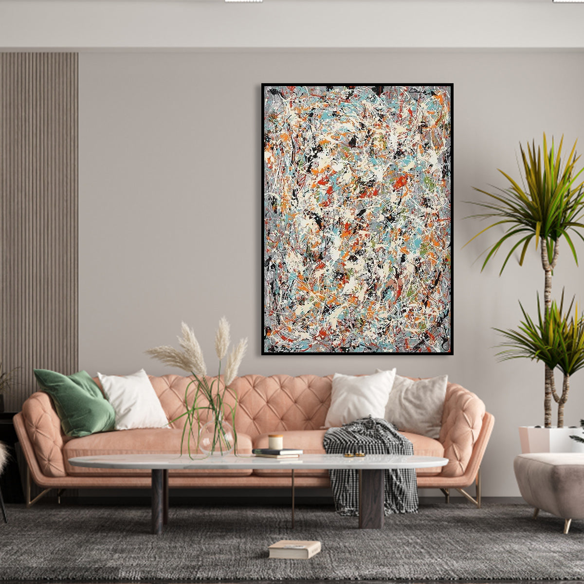Abstract Expressionism: Vibrant Oil Painting for Modern Home Decor