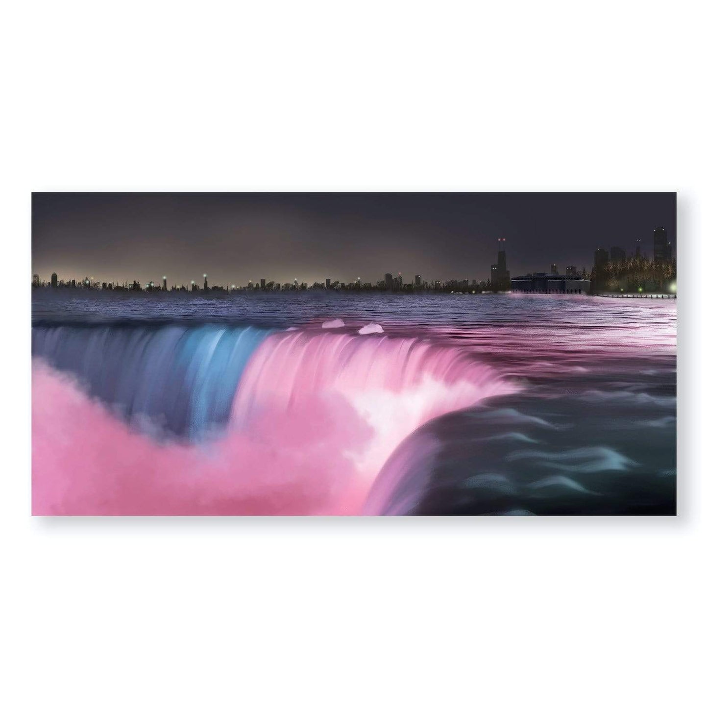 Stunning Niagara Falls Oil Painting - Serene Watercolor Canvas for Home Decor