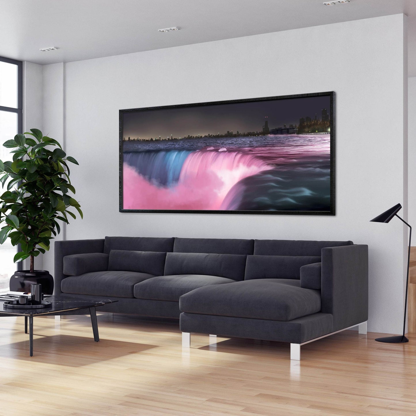Stunning Niagara Falls Oil Painting - Serene Watercolor Canvas for Home Decor