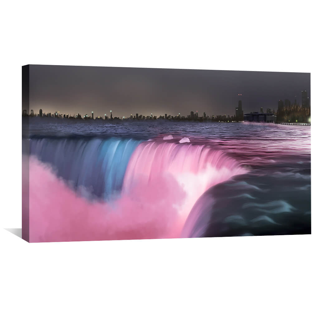 Stunning Niagara Falls Oil Painting - Serene Watercolor Canvas for Home Decor
