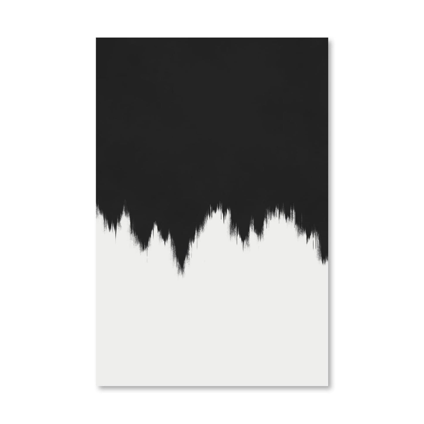 Minimalist Black and White Abstract Oil Painting for Modern Decor