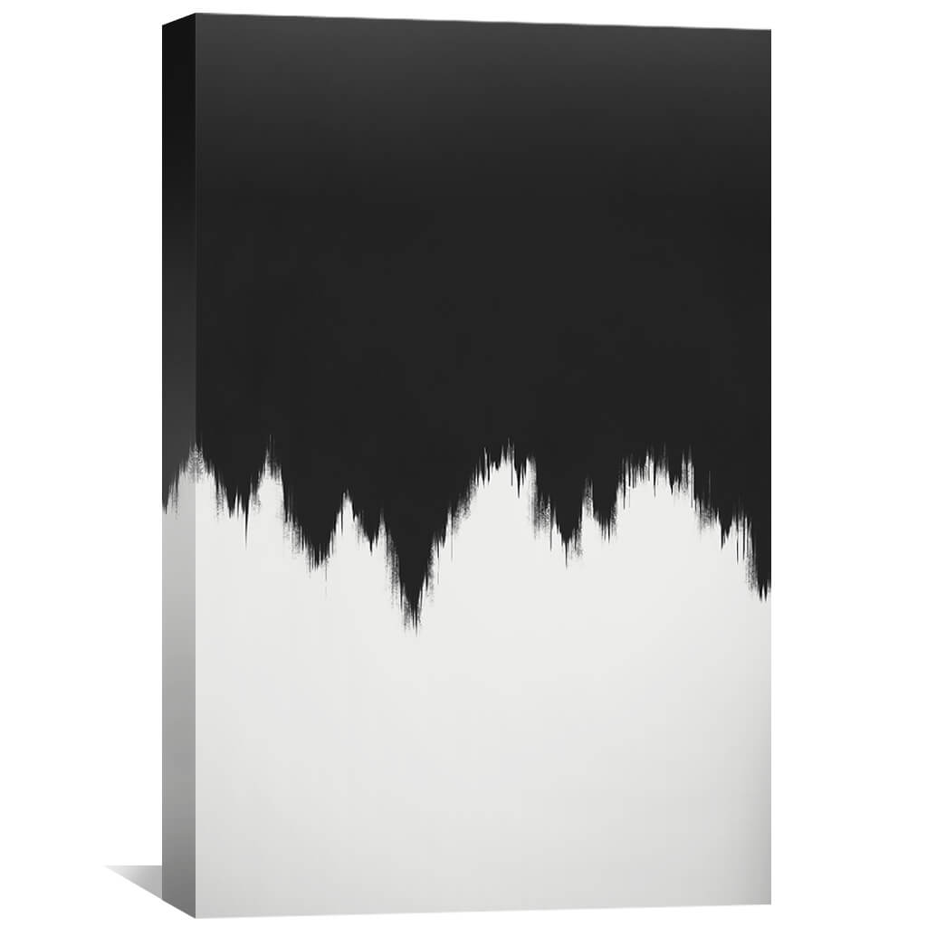 Minimalist Black and White Abstract Oil Painting for Modern Decor