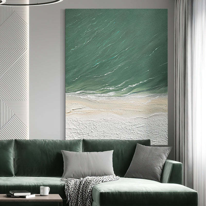 Coastal California Waves Quiet Tide Beach Oil Painting 108CC