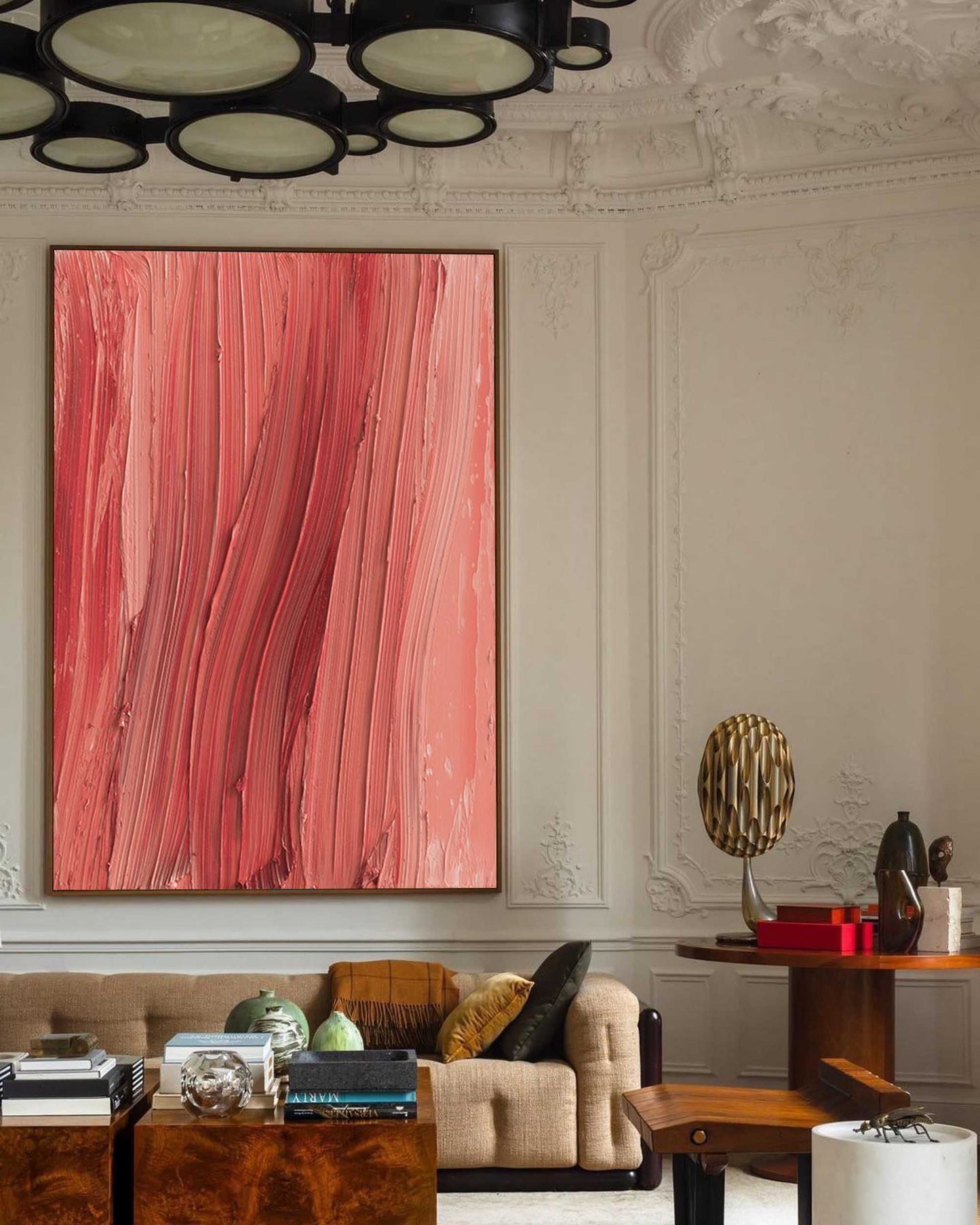 Contemporary Abstract Oil Painting in Warm Earthy Tones for Modern Decor