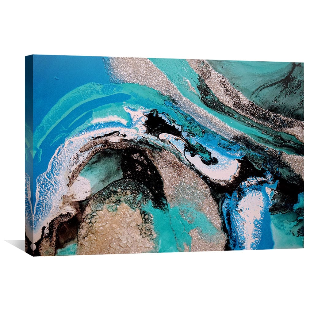 Abyssal Waves: Stunning Ocean-Inspired Abstract Oil Painting for Modern Decor