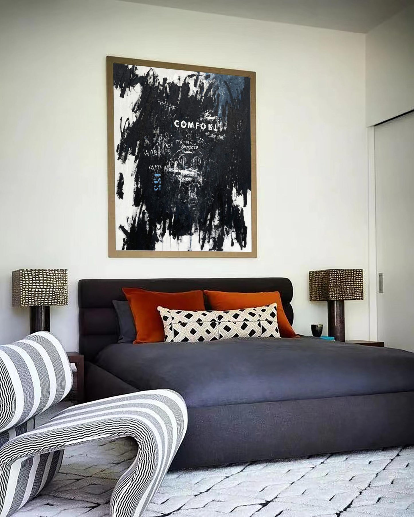 Bold Abstract Graffiti Oil Painting for Modern Art Enthusiasts