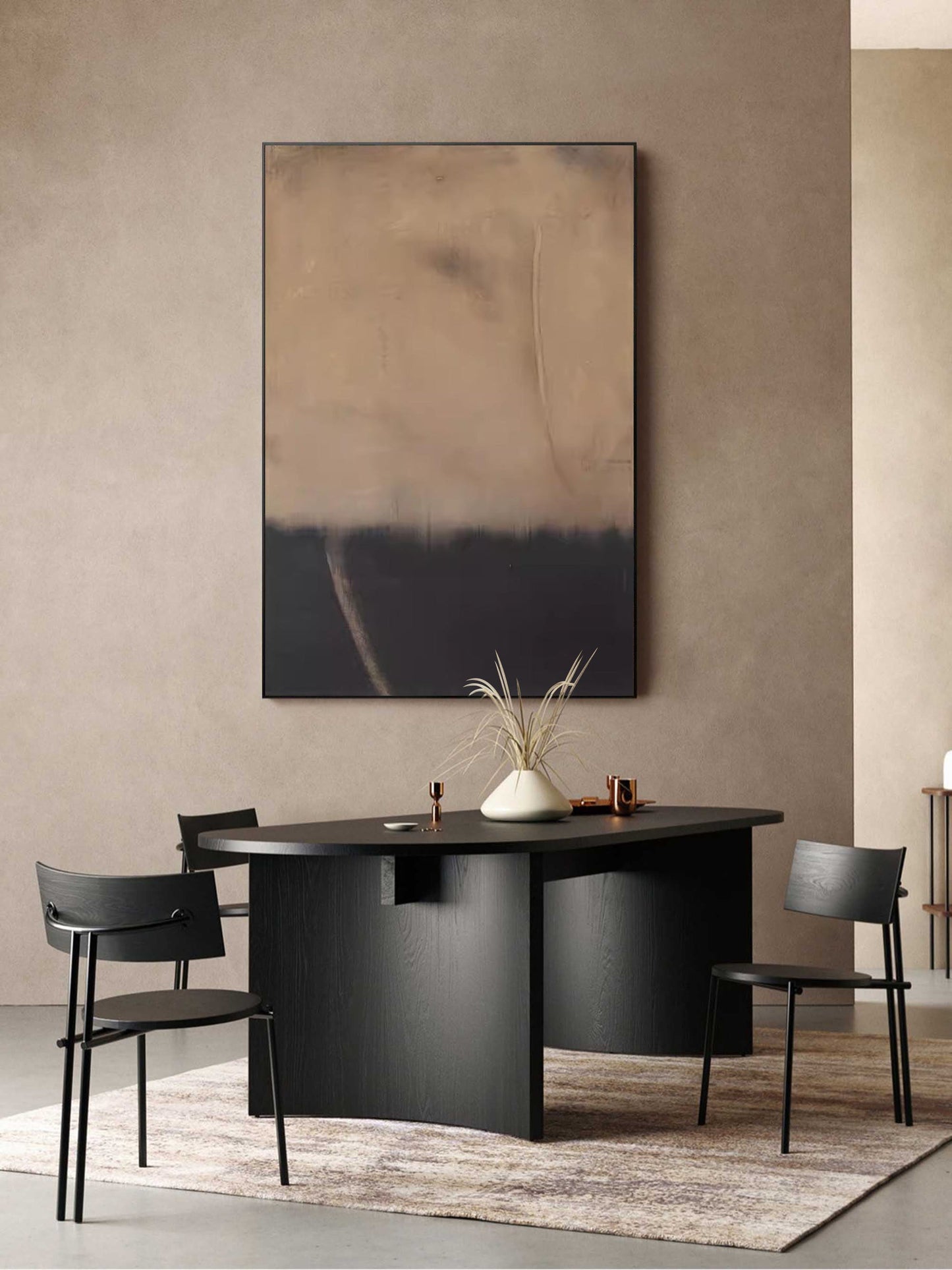 Elegant Minimalist Abstract Oil Painting for Modern Home Décor