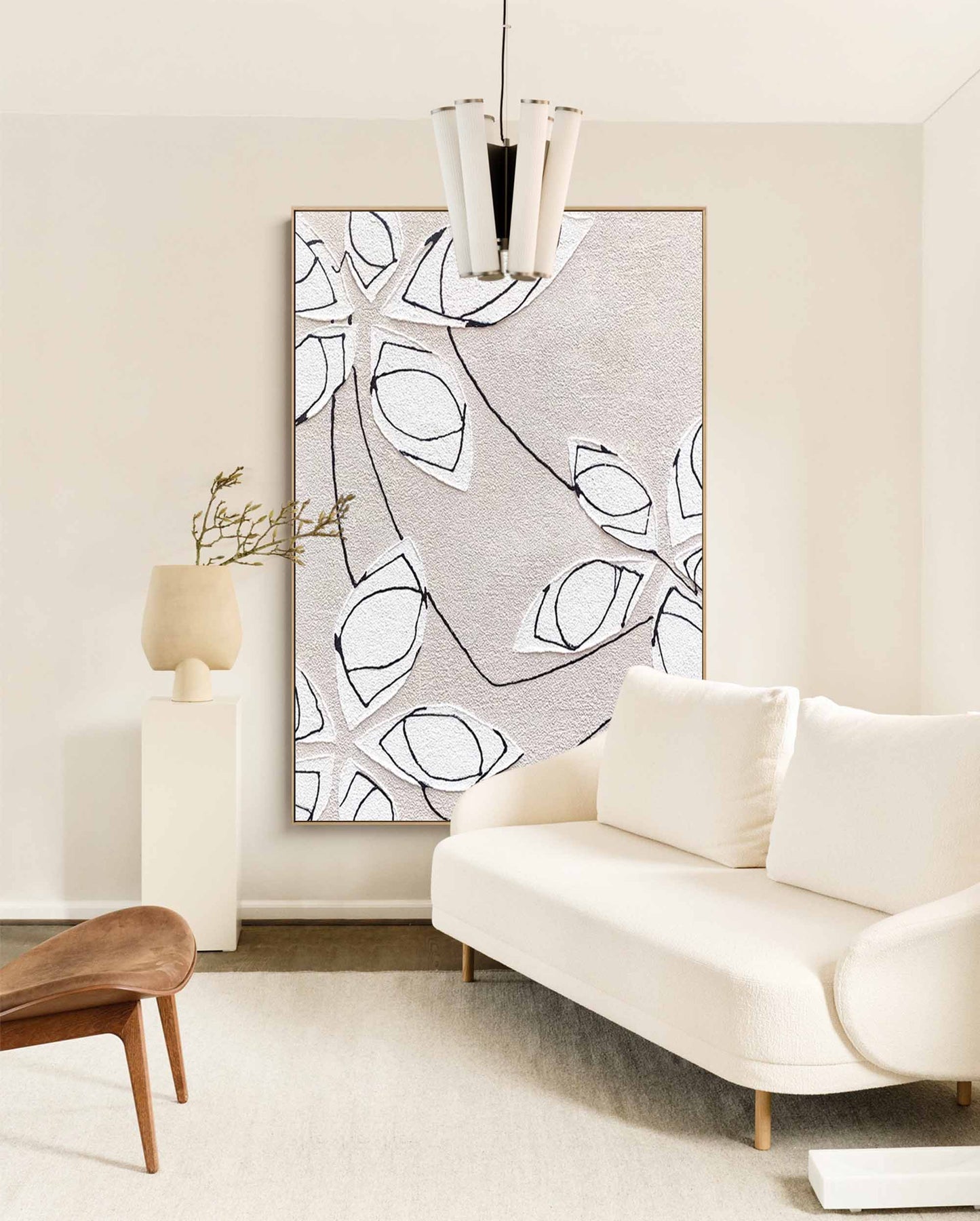 Elegant Minimalist Floral Oil Painting for Modern Home Decor