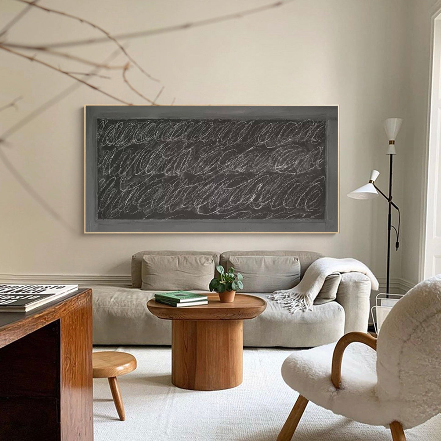 Elegant Minimalist Abstract Oil Painting for Modern Home Décor