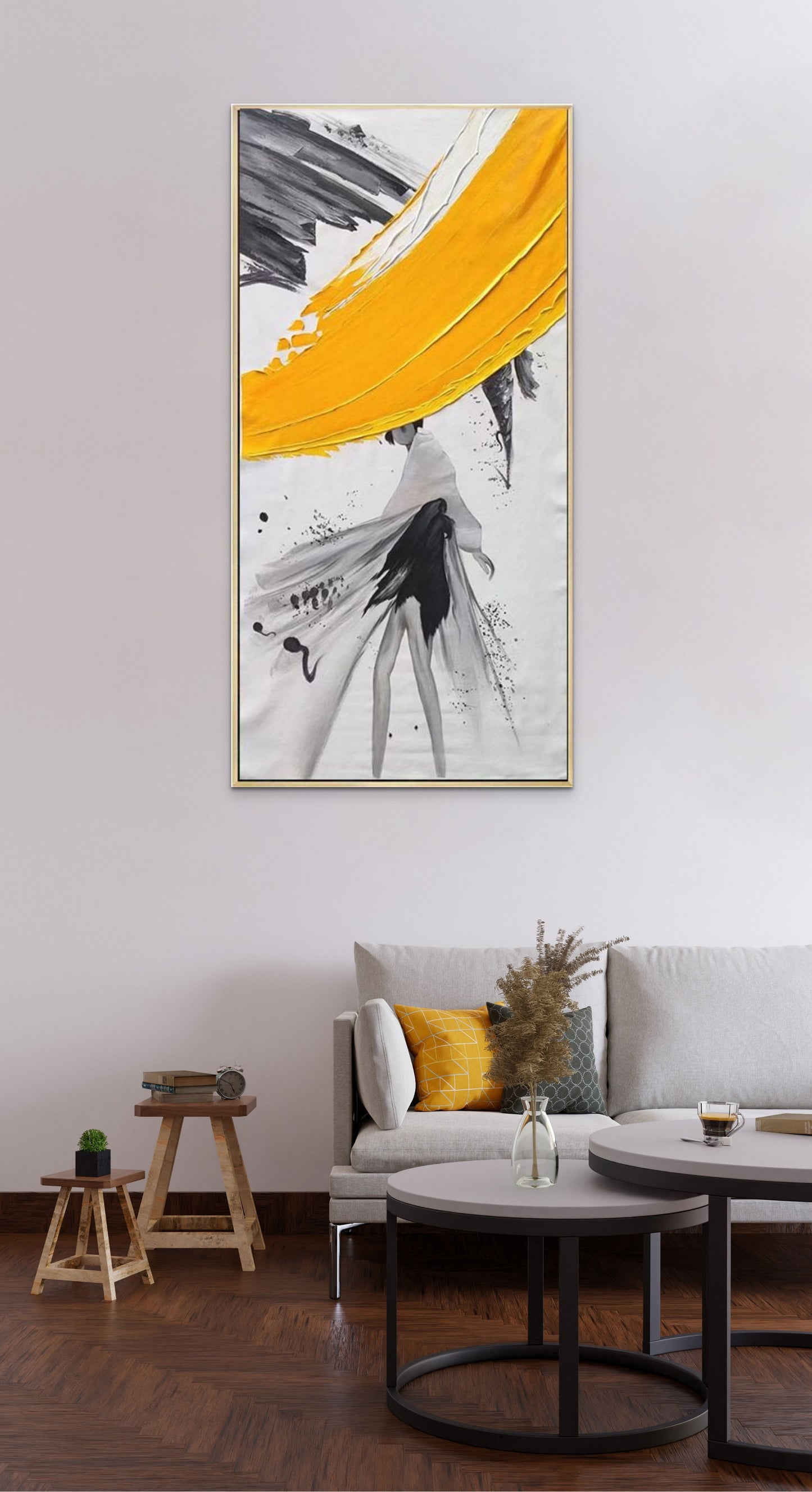 Abstract Paint Stroke Accent Oil Painting 442AF