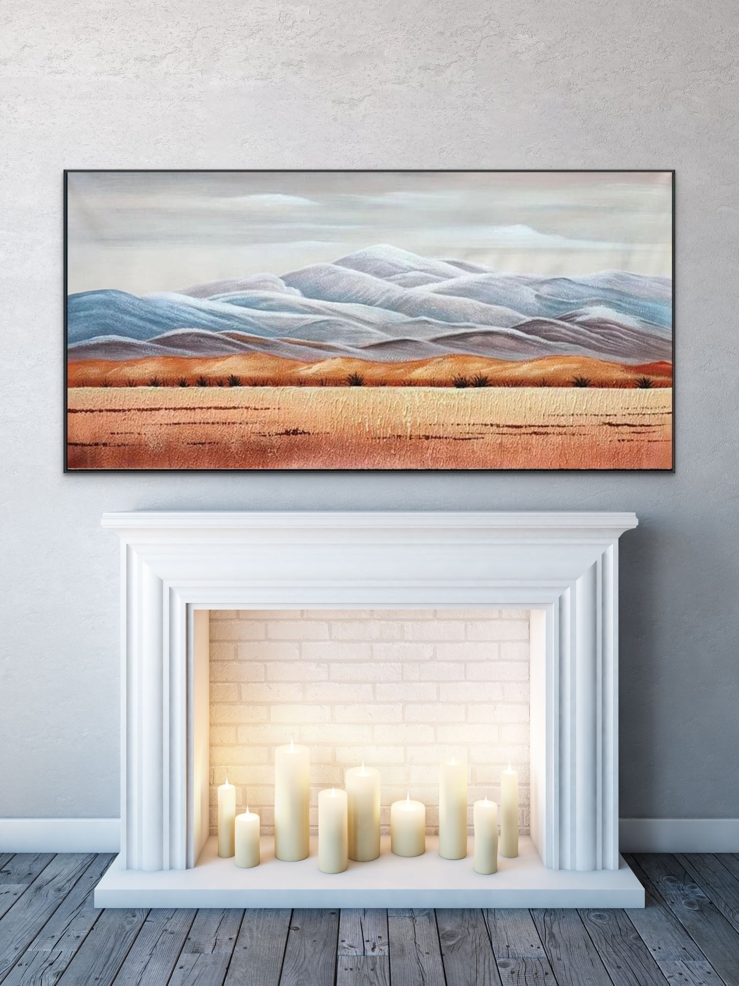 Desert Mountain Snow Capped Mountains Oil Painting 474AF