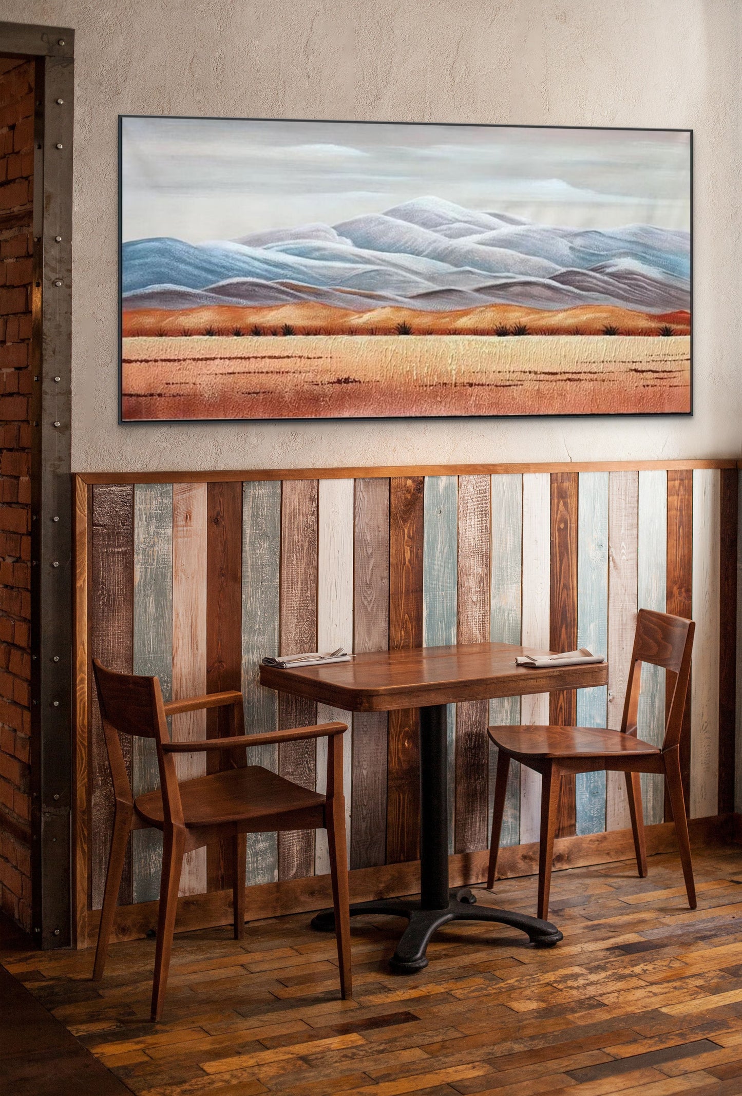 Desert Mountain Snow Capped Mountains Oil Painting 474AF
