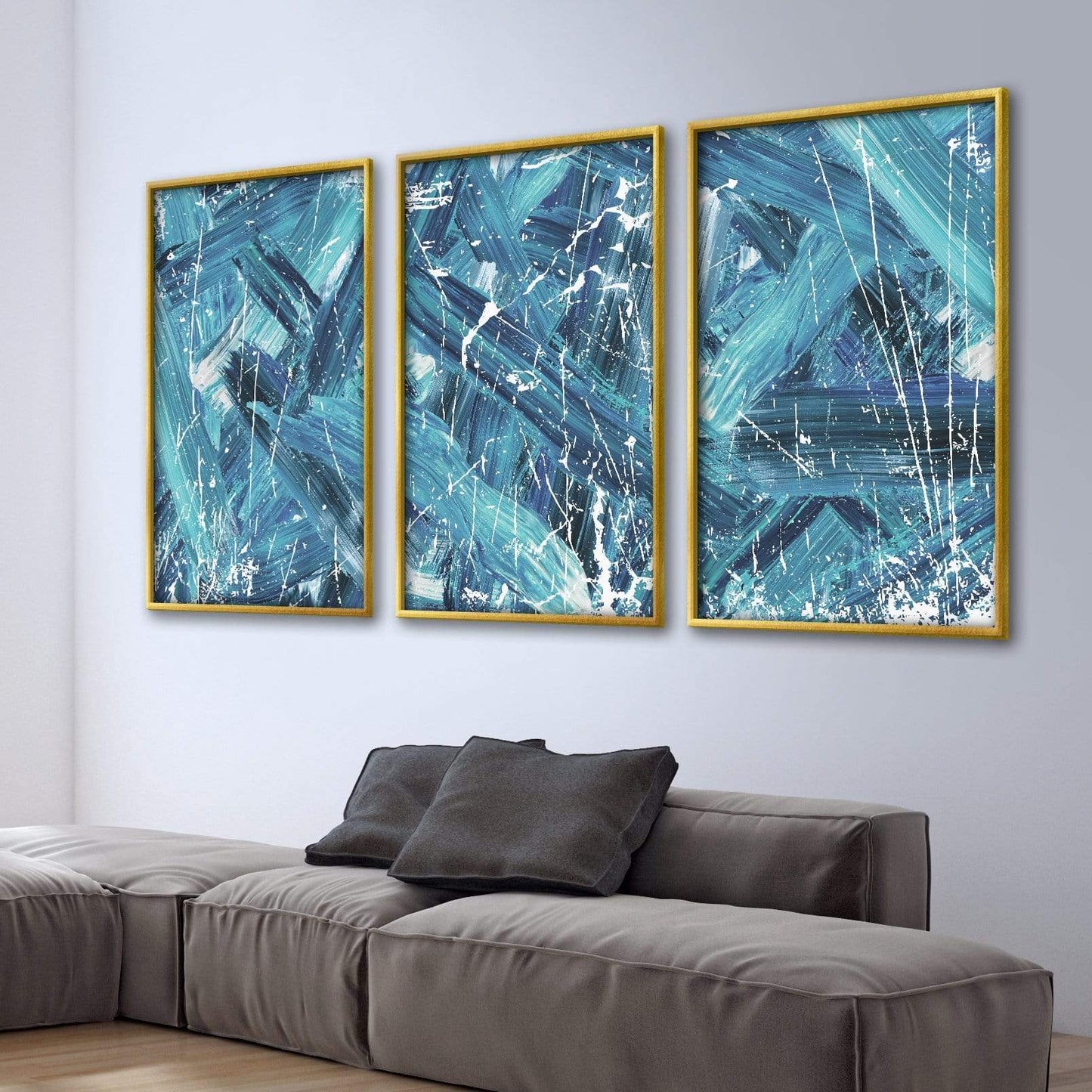 Abstract Blue Emotion Oil Painting for Modern Home Decor