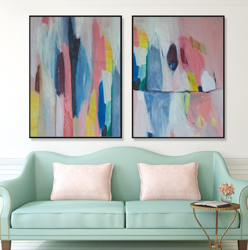 Colorful Abstract Oil Painting for Modern Home Decor and Artistic Inspiration
