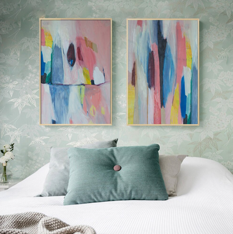 Colorful Abstract Oil Painting for Modern Home Decor and Artistic Inspiration