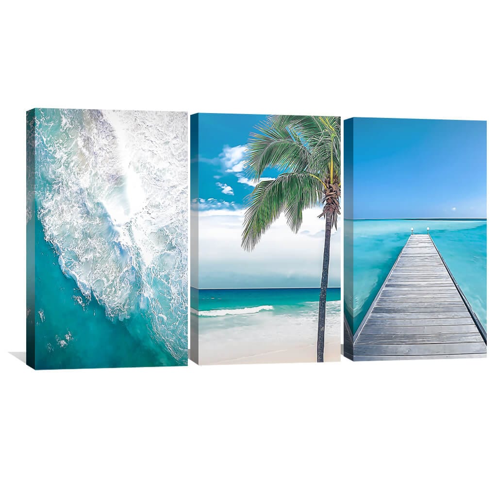 Tranquil Ocean Escape Oil Painting - Stunning Waterscape for Coastal Decor