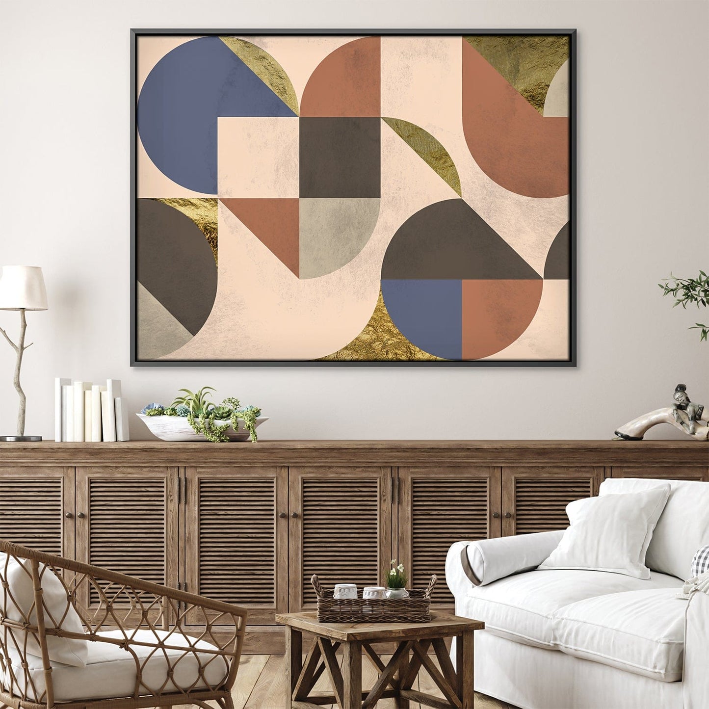 Abstract Geometric Oil Painting for Modern Home Decor