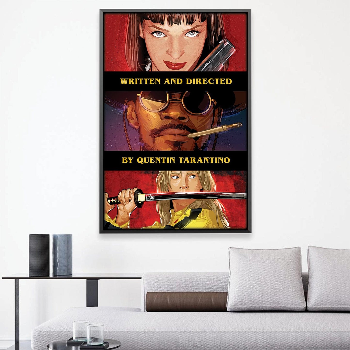 Quentin Tarantino Inspired Oil Painting - Iconic Character Collage Art