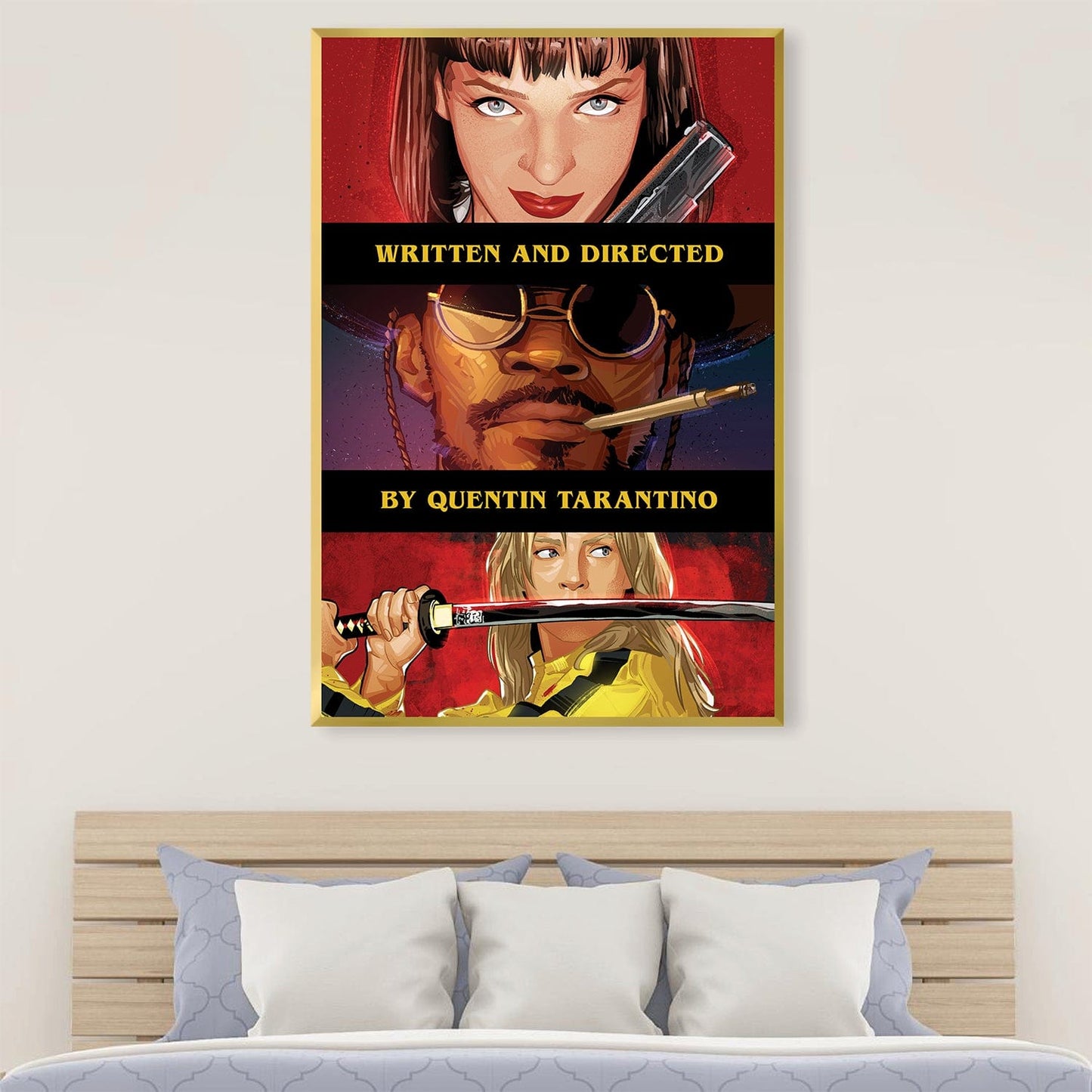 Quentin Tarantino Inspired Oil Painting - Iconic Character Collage Art