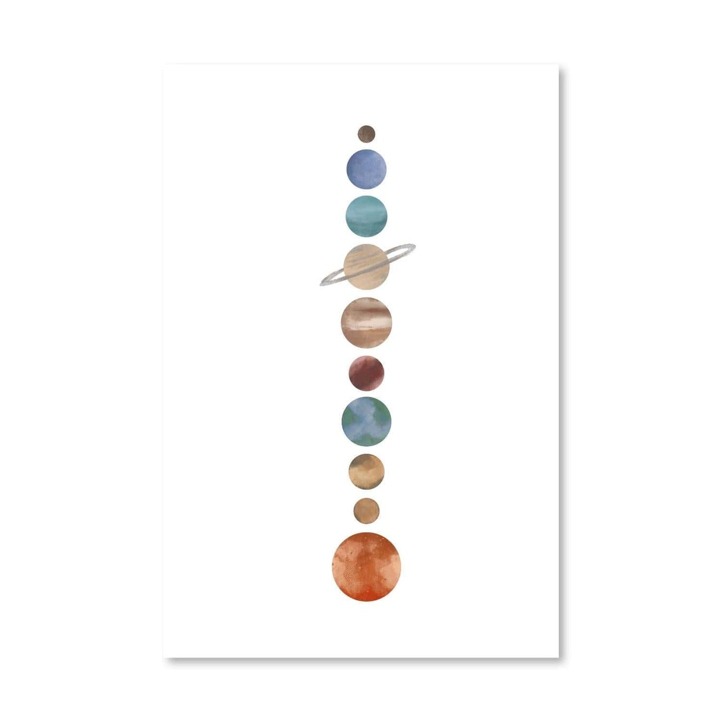 Celestial Harmony Abstract Oil Painting of Planets in Space