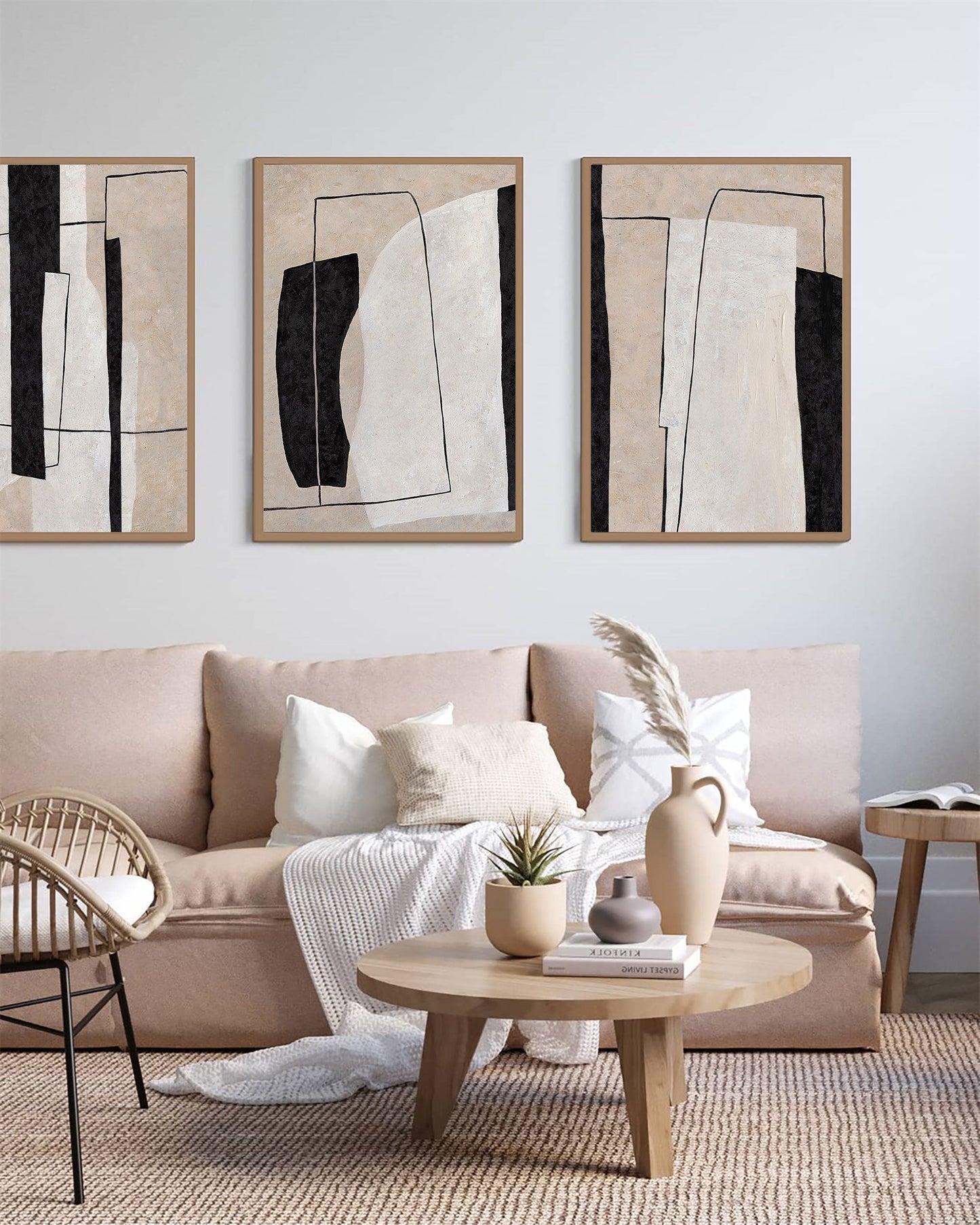 Elegant Minimalist Abstract Oil Painting for Modern Home Decor