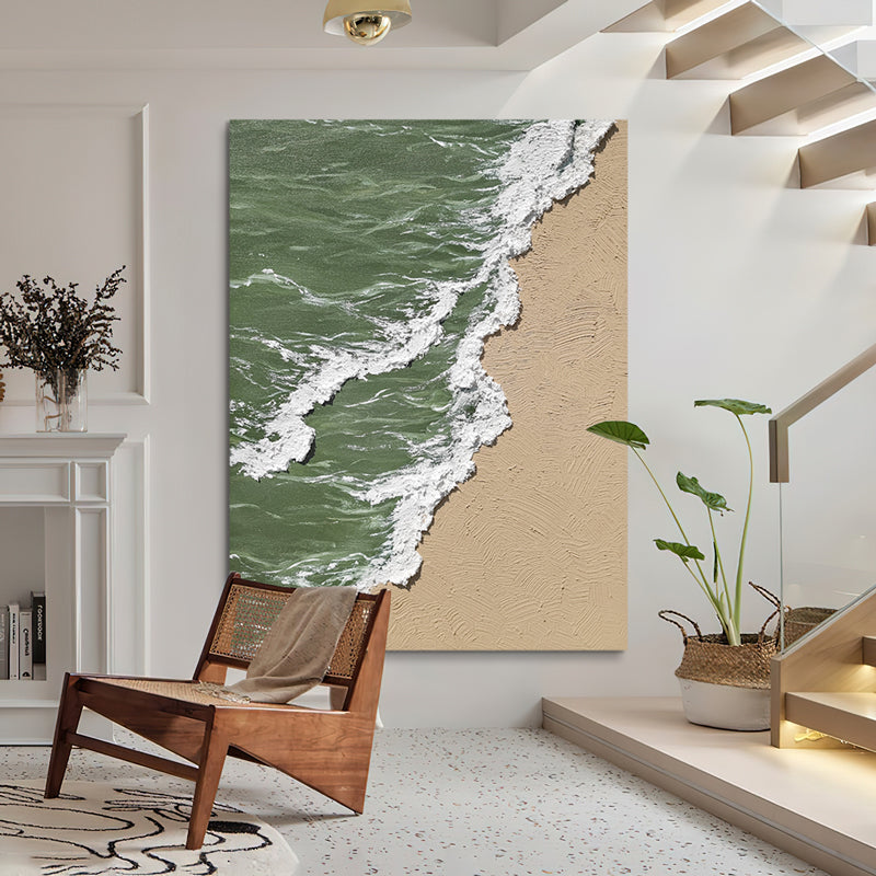 Coastal Waves Foam Texture California Oil Painting 131CW