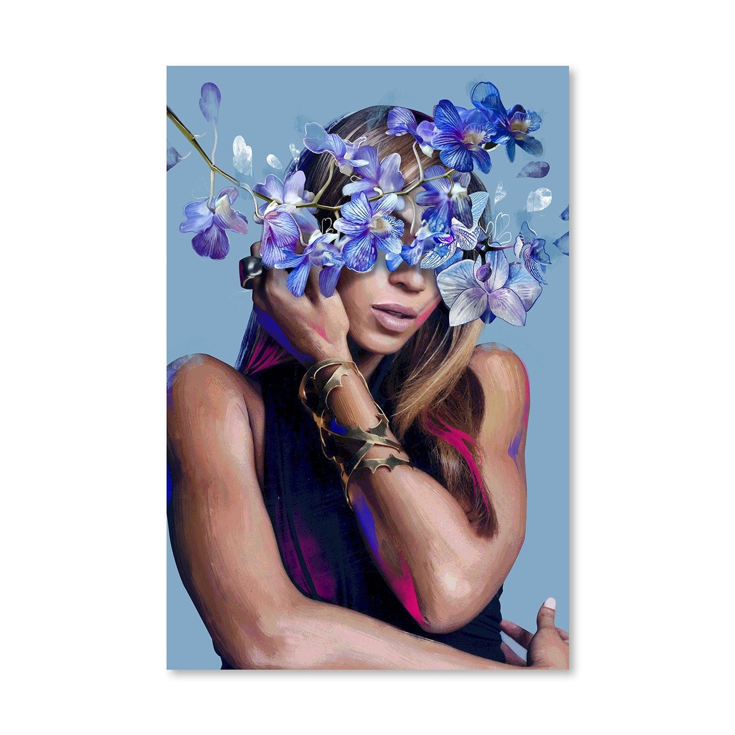 Floral Crown Beauty - Abstract Oil Painting for Elegant Home Decor