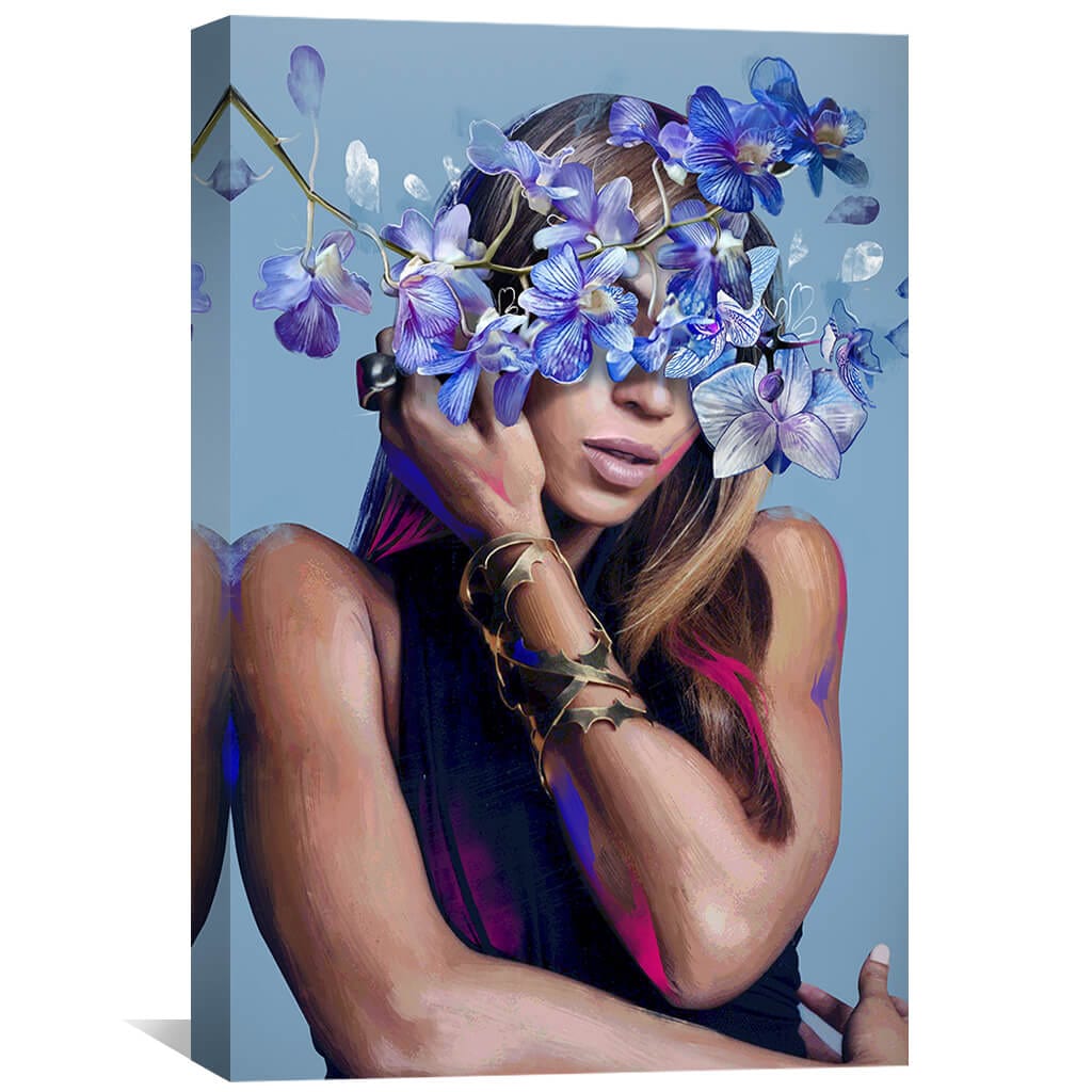 Floral Crown Beauty - Abstract Oil Painting for Elegant Home Decor