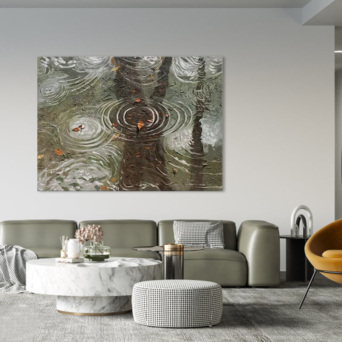 Tranquil Reflections in Rippling Waters - Serene Nature Oil Painting