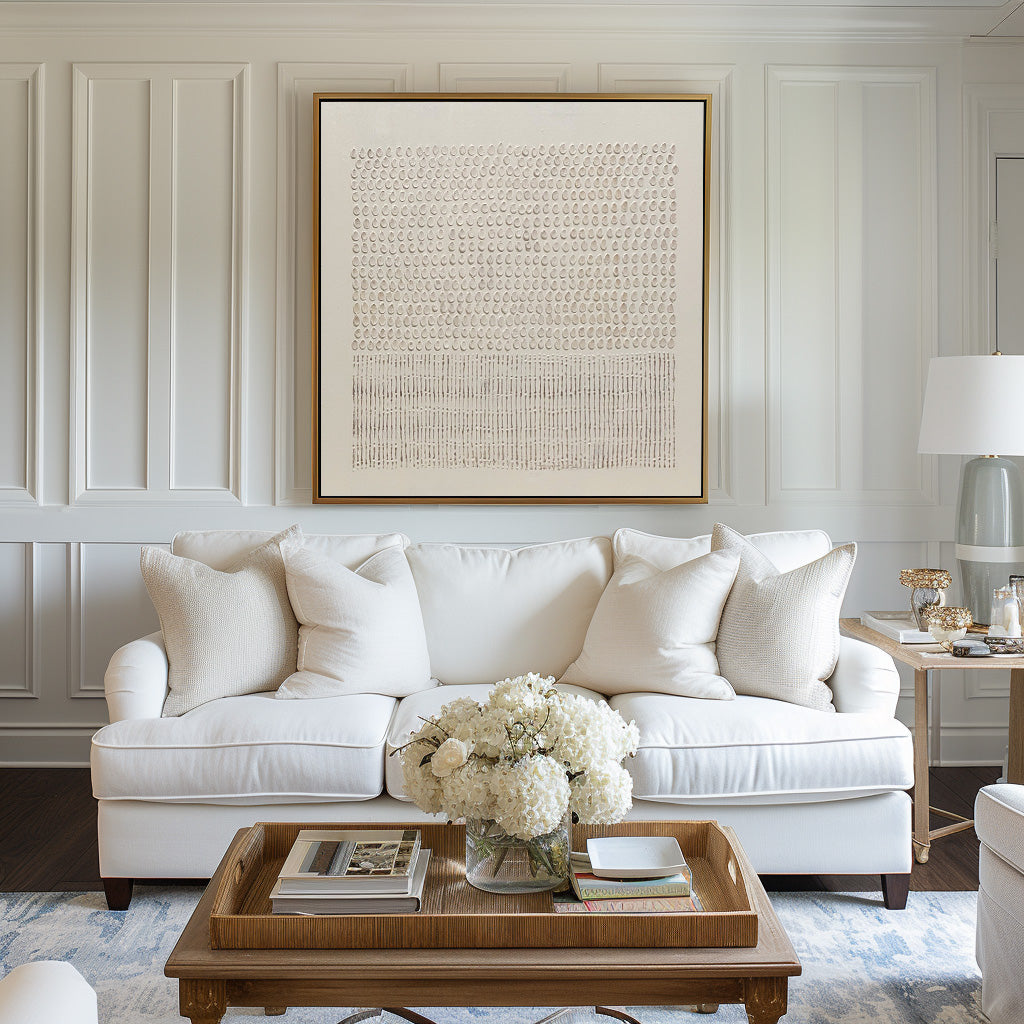 Wabi-Sabi Minimalist Oil Painting for Serene Home Decor