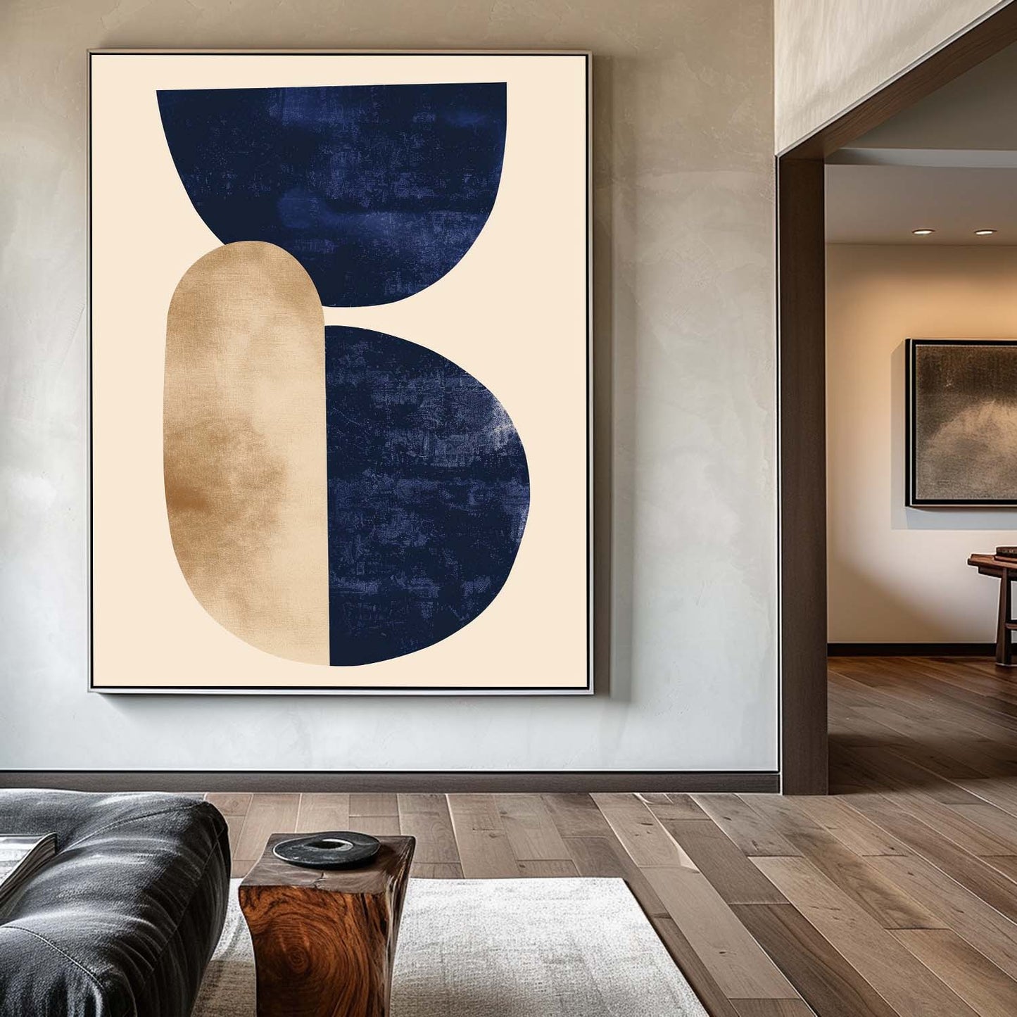Contemporary Geometric Abstract Oil Painting for Modern Home Decor