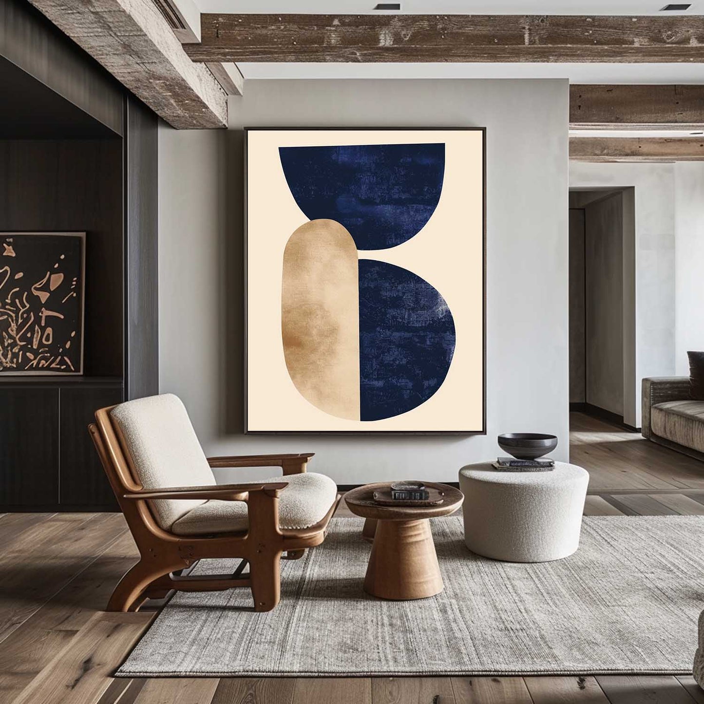 Contemporary Geometric Abstract Oil Painting for Modern Home Decor