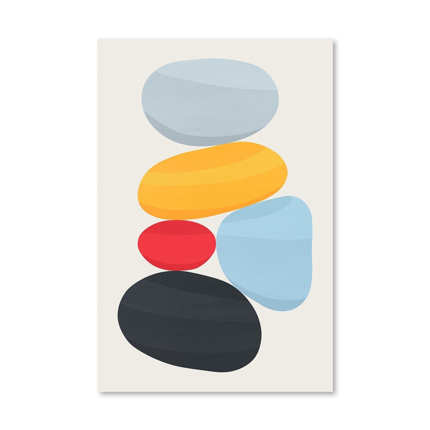 Colorful Modern Abstract Rock Balance Oil Painting for Home Decor