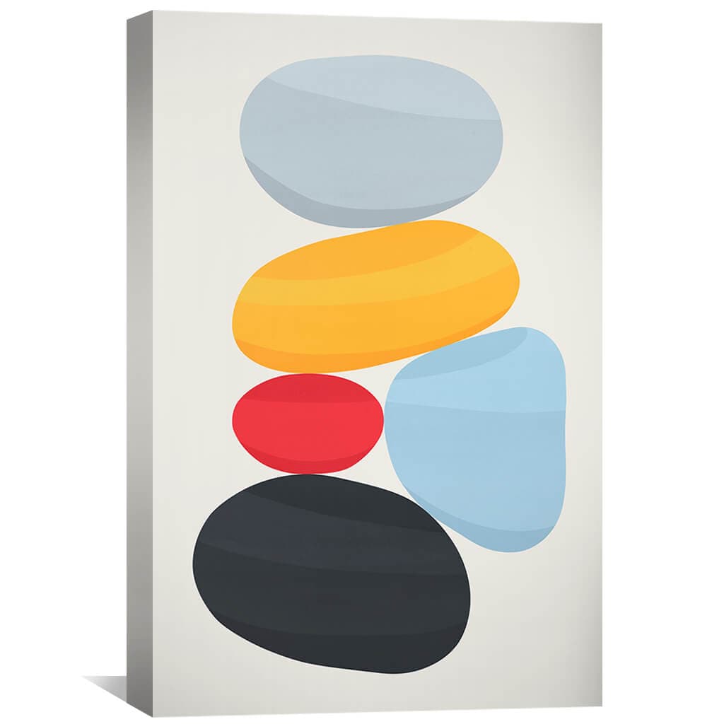 Colorful Modern Abstract Rock Balance Oil Painting for Home Decor