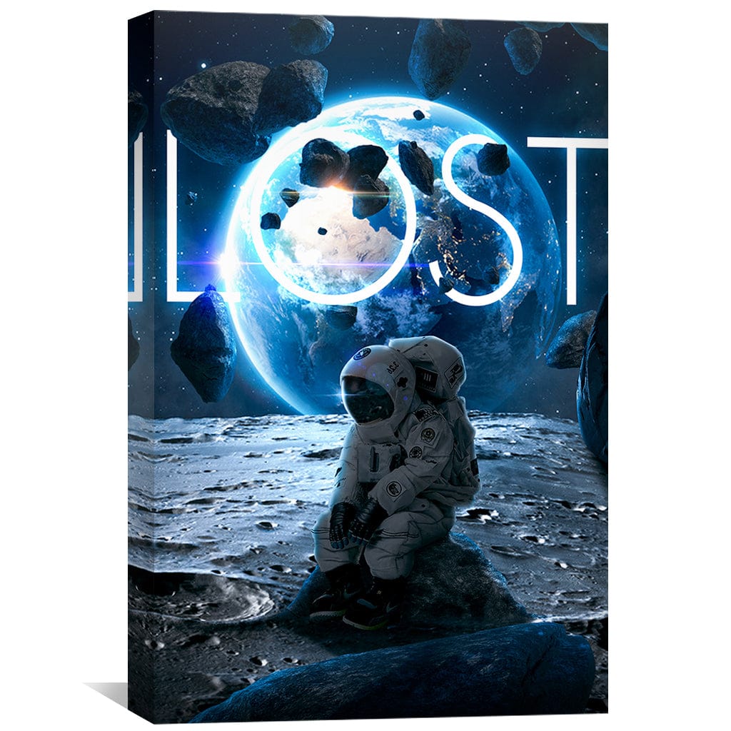 Lost Astronaut Oil Painting: Cosmic Journey Through Isolation and Wonder