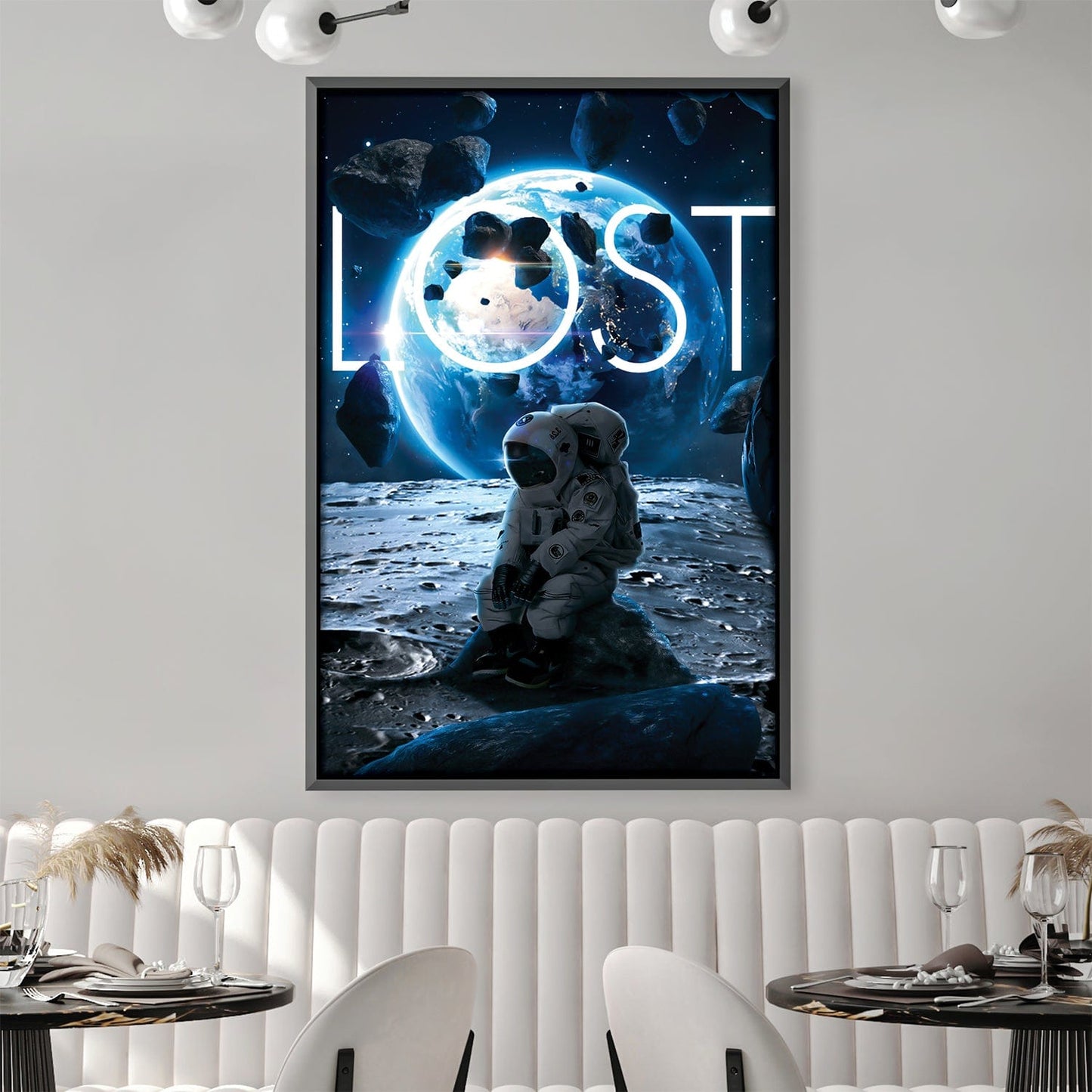 Lost Astronaut Oil Painting: Cosmic Journey Through Isolation and Wonder