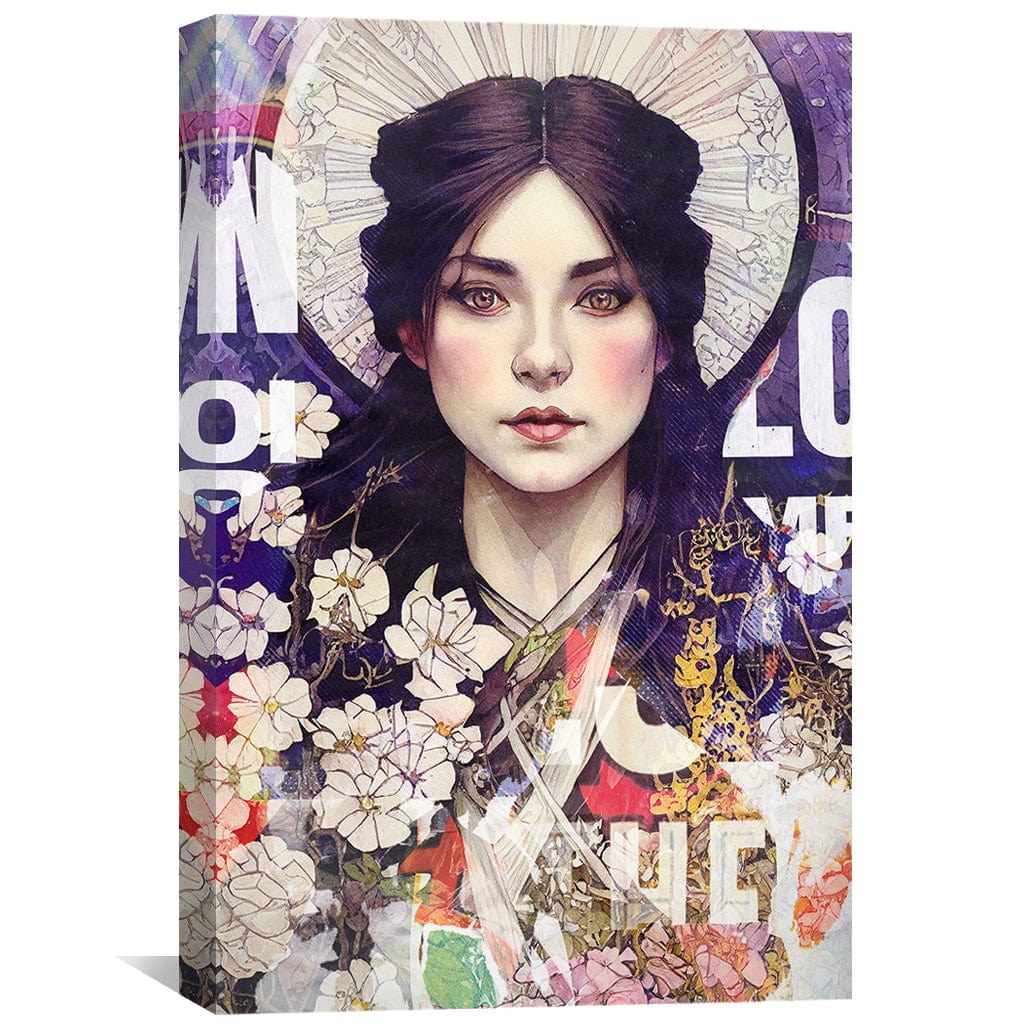 Enchanting Floral Portrait - Elegant Oil Painting for Modern Home Decor