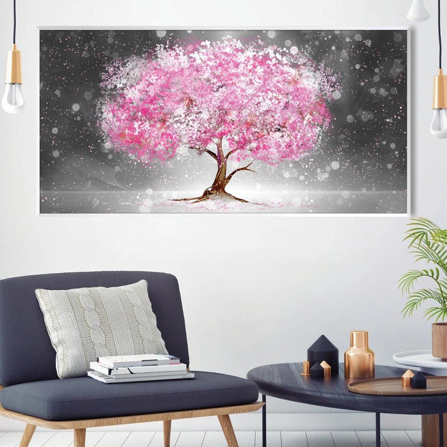 Blossoming Sakura Tree Oil Painting - Vibrant Floral Art for Home Decor